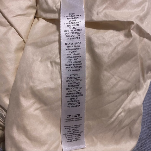 Zenergy by Chicos Francine Pale Yellow Gray Trim Quilted Vest - Picture 6 of 7